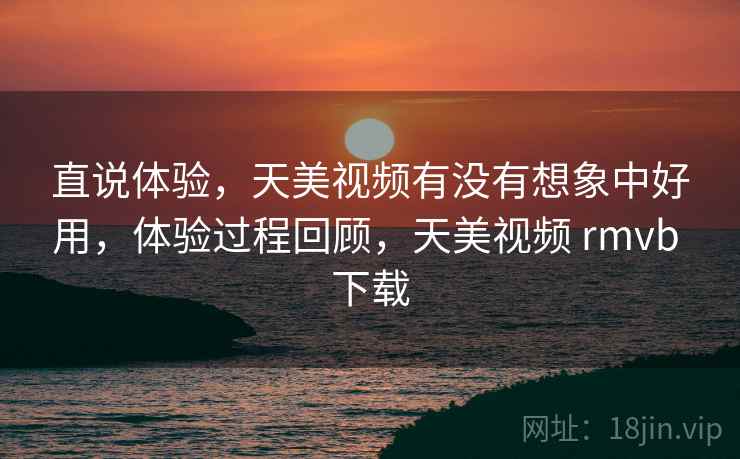 直说体验，天美视频有没有想象中好用，体验过程回顾，天美视频 rmvb 下载