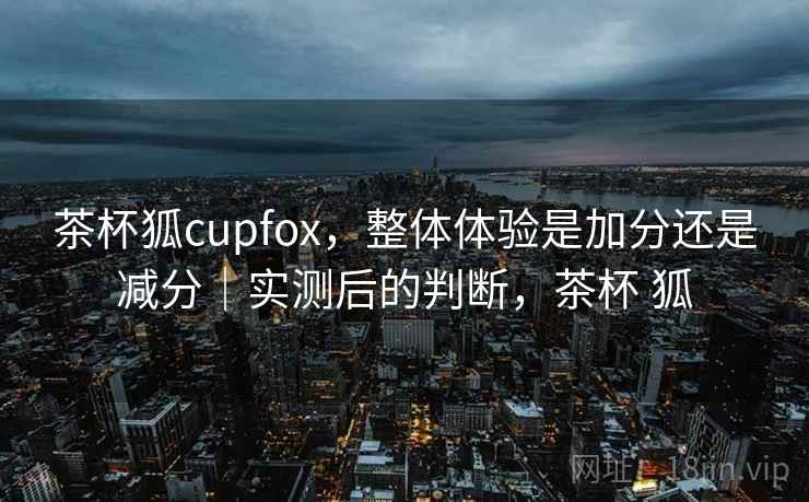 茶杯狐cupfox，整体体验是加分还是减分｜实测后的判断，茶杯 狐